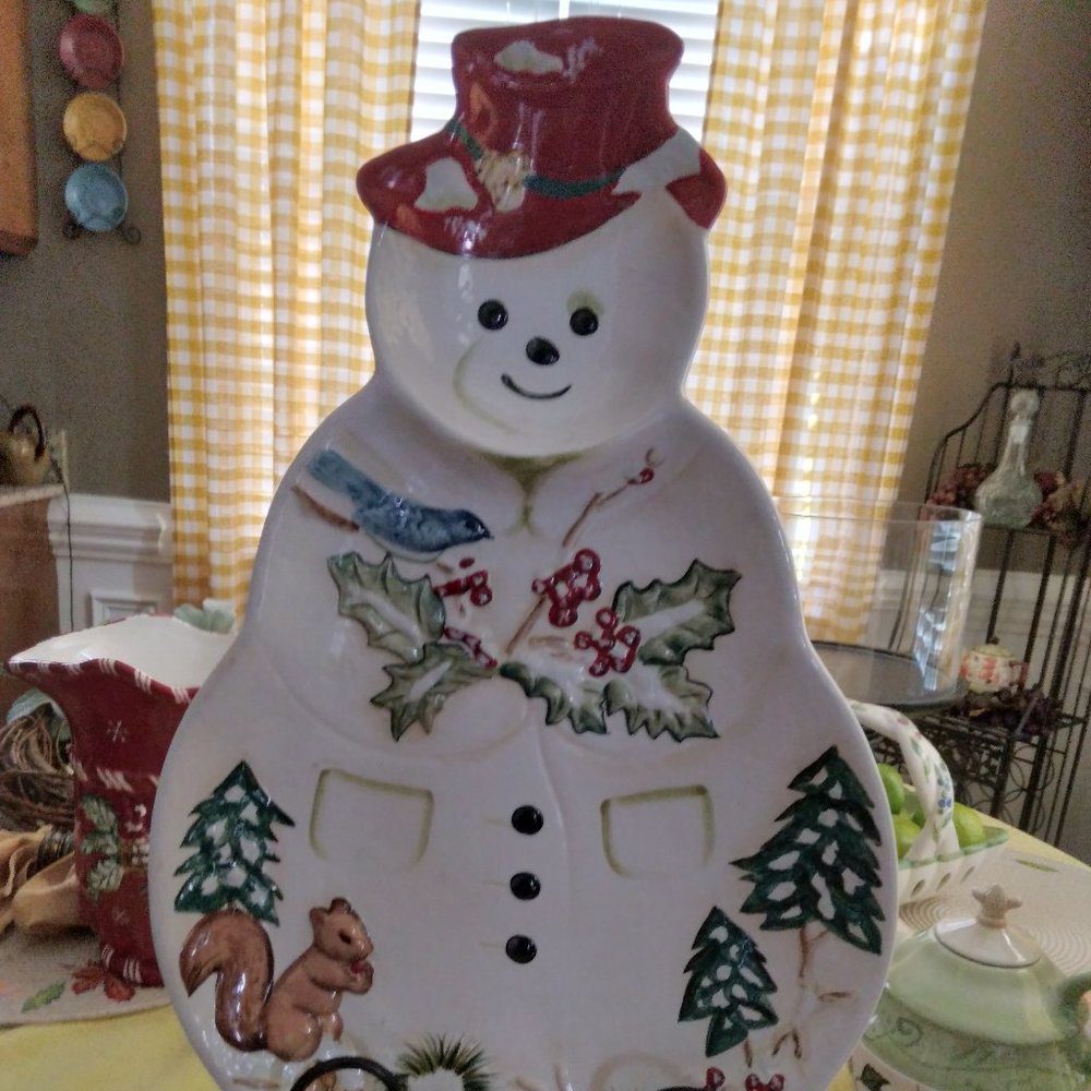 NWT Tracy Porter "Jolly Ol' Snowy" Large Snowman Serving Platter